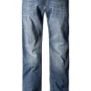 Wrangler Texas Stretch worn broke W121//37X Jeans, Regular Fit, Baumwoll-Stretch, Blau