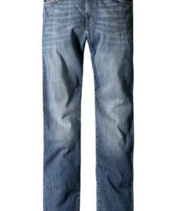 Wrangler Texas Stretch worn broke W121//37X Jeans, Regular Fit, Baumwoll-Stretch, Blau