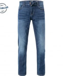 camel active Jeans Houston 488445/9Z55/42 Straight Fit, Baumwoll-Stretch, Indigo, Denim