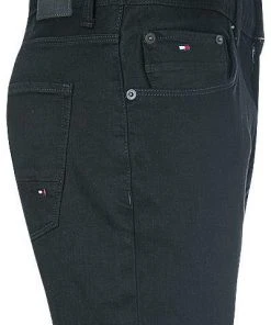 Tommy Hilfiger Jeans Denton Stretch MW0MW01760/919 Straight Fit, Baumwoll-Stretch, Schwarz -Biam Jeans Verkäufe 295482 norm3