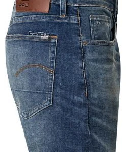 G-STAR Jeans 3 Slim 51001-A088/A888 3301, Slim Fit, Baumwoll-Stretch, Mittelblau, Blau -Biam Jeans Verkäufe 329588 norm3