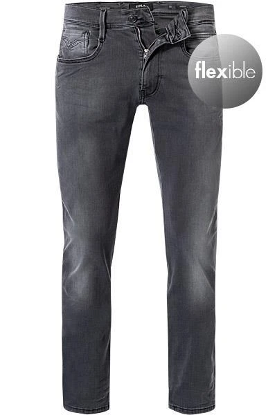 Replay Jeans Anbass M914Y .000.661 03G/010 Slim Fit, Baumwoll-Stretch, Dunkelgrau, Stahlgrau 2 Replay Jeans Anbass M914Y .000.661 03G/010 Slim Fit, Baumwoll-Stretch, Dunkelgrau, Stahlgrau – Bild 2
