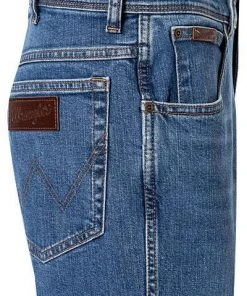 Wrangler Jeans Texas Slim W12ST112E Slim Fit, Baumwoll-Stretch, Jeansblau -Biam Jeans Verkäufe 340083 norm3