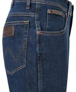 Wrangler Jeans Texas Slim W12S8311U Slim Fit, Baumwoll-Stretch, Dunkelblau -Biam Jeans Verkäufe 341993 norm3