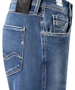 Replay Jeans Anbass M914Y.000.661 A06/009 Slim Fit, Baumwoll-Stretch 11,5oz, Mittelblau, Blau -Biam Jeans Verkäufe 348462 norm3