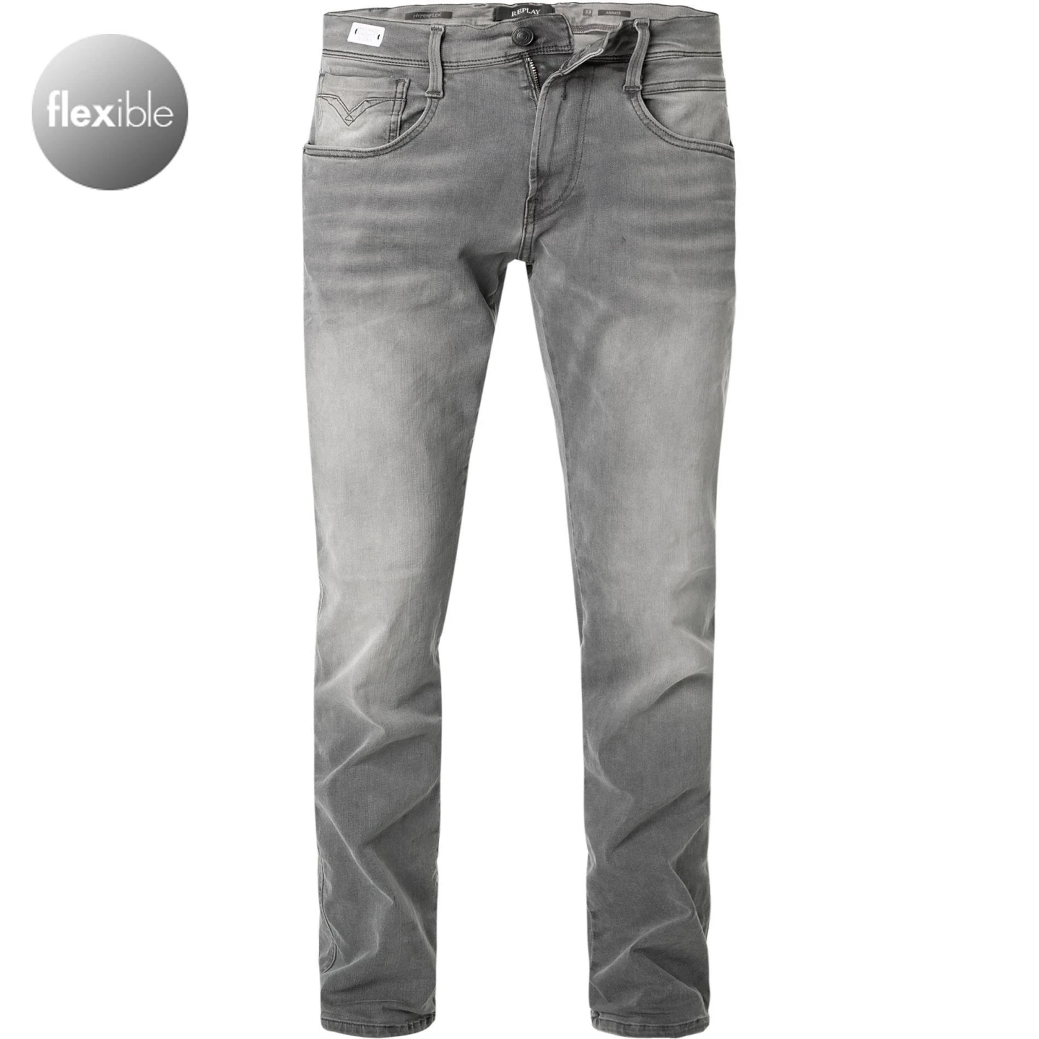 Replay Jeans Anbass M914Y.000.661 A12/096 Slim Fit, Baumwoll-Stretch 11,5oz, Grau 1 Replay Jeans Anbass M914Y.000.661 A12/096 Slim Fit, Baumwoll-Stretch 11,5oz, Grau