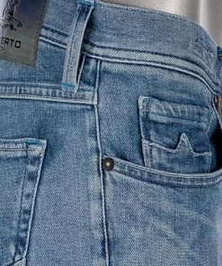 Alberto Tapered Fit Slipe Organic 68371381/825 Jeans Slipe, Bio-Baumwoll-Stretch 11,5oz, Blau -Biam Jeans Verkäufe 366079 norm5