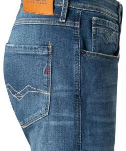 Replay Jeans Anbass M914Y.000.573 810/009 Bio Baumwoll-Stretch 10,5oz, Blau, Indigo -Biam Jeans Verkäufe 367762 norm3