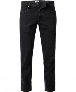 Wrangler Greensboro black Crow W15QHP363 Jeans Greensboro, Regular Straight, Baumwoll-Stretch 13oz, Schwarz