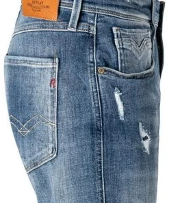 Replay Jeans Anbass M914Y.000.141 906/009 Slim Fit, Baumwolle T400 12oz, Blau -Biam Jeans Verkäufe 374068 norm3