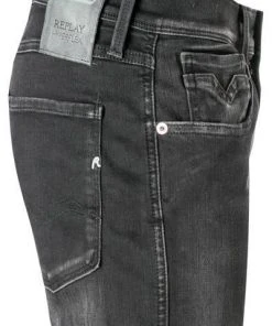 Replay Jeans Anbass M914Y.000.661 WB0/098 Slim Fit, Baumwoll-Stretch 11,5oz, Schwarz -Biam Jeans Verkäufe 374074 norm3