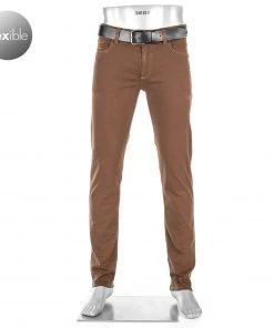 Alberto Regular Fit Pipe-DS Coloured 42471383/550 Jeans Pipe, Baumwolle T400® 9oz, Schokobraun