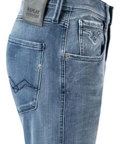 Replay Jeans Anbass M914Y.000.661 WI6/010 Slim Fit, Baumwoll-Stretch, Hellblau -Biam Jeans Verkäufe 376299 norm3