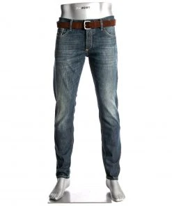 Alberto Tapered Fit Slipe Japan Denim 69491468/848 Jeans Slipe, Baumwolle 11,5oz, Blau
