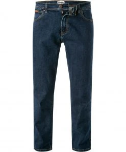Wrangler Texas Darkstone medium denim W12133009 Jeans Texas, Straight Fit, Baumwoll-Stretch, Dunkelblau