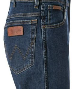 Wrangler Texas Darkstone medium denim W12133009 Jeans Texas, Straight Fit, Baumwoll-Stretch, Dunkelblau -Biam Jeans Verkäufe 378174 norm3