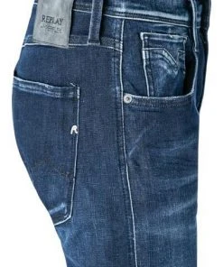 Replay Jeans Anbass M914Y.000.661 WI2/007 Slim Fit, Baumwoll-Stretch, Dunkelblau -Biam Jeans Verkäufe 378890 norm3