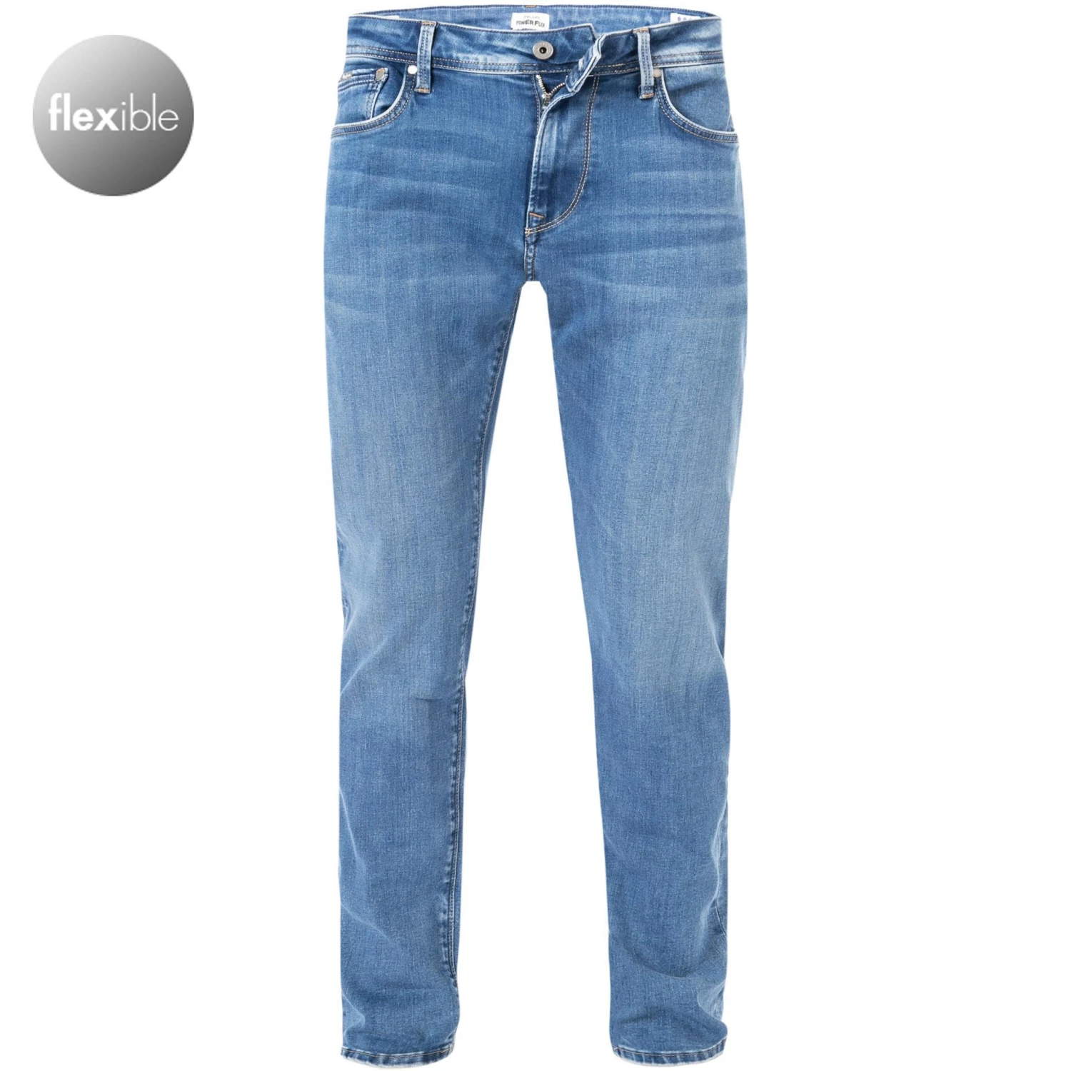 Pepe Jeans Stanley PM206326WR3/000 Taper Fit, Baumwoll-Stretch, Mittelblau 1 Pepe Jeans Stanley PM206326WR3/000 Taper Fit, Baumwoll-Stretch, Mittelblau